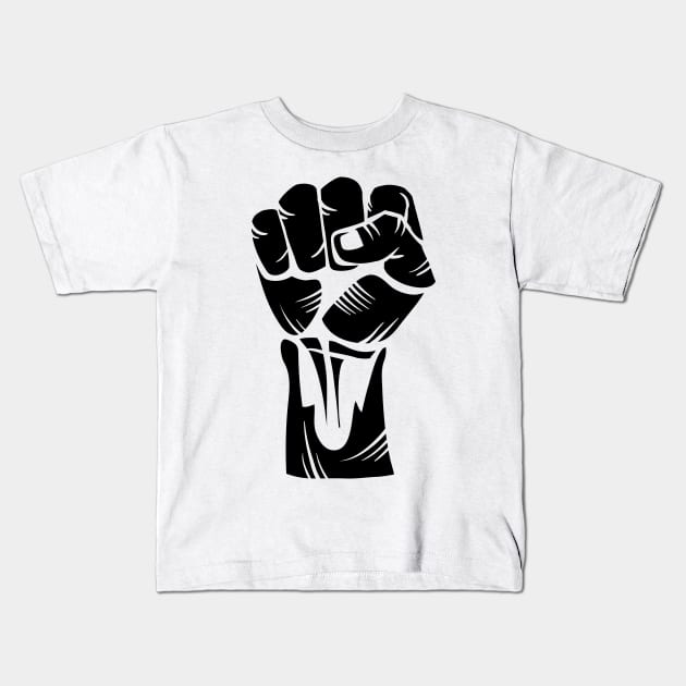 Fist Protest Kids T-Shirt by Kopirin